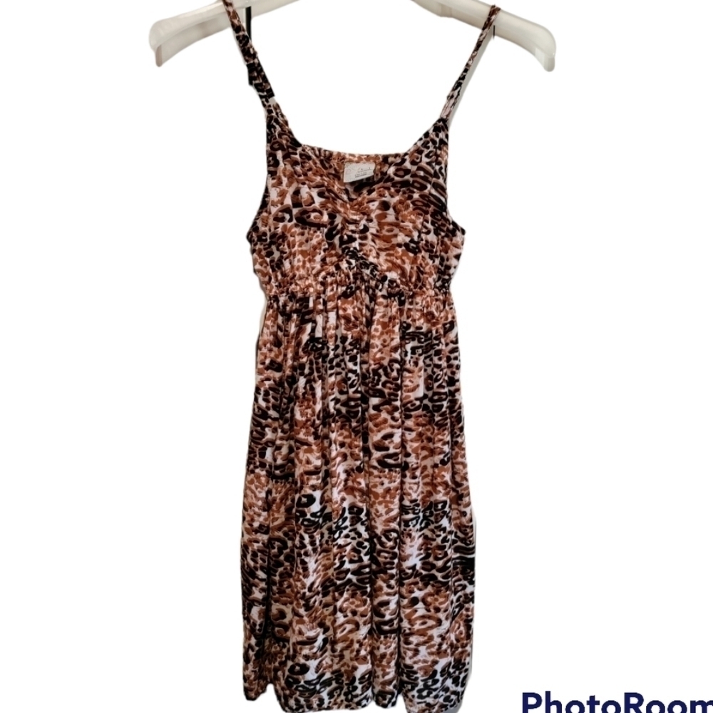 Cyn by Cynthia Mehr Cheetah print baby doll mini dress lg/xl